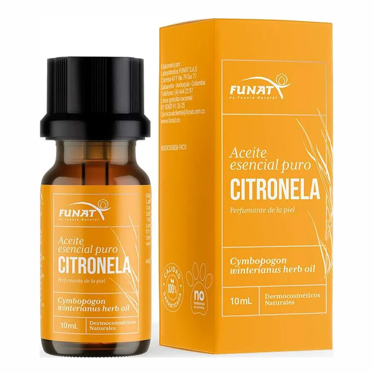 Aceite de Citronela puro 10 ml Funat 1