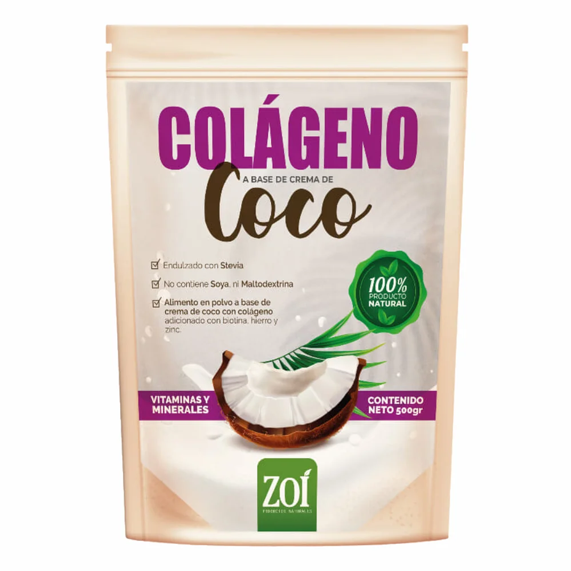 Colágeno con Crema de Coco 250 g Zoí 1