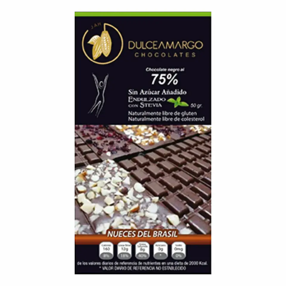 Chocolate Nueces y Stevia 50 g Dulce Amargo 1
