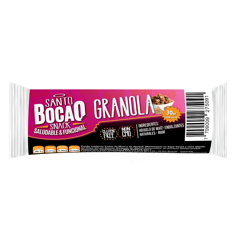 Barra de Granola Snack 30 gr Santo Bocao 1