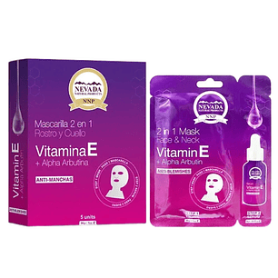 Mascarilla Rostro y Cuello Vitamina E 5 Unidades Nevada