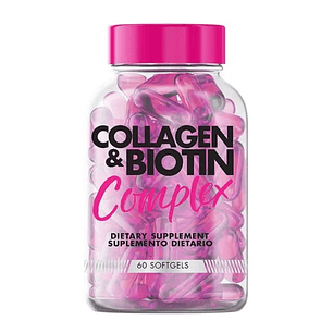 Colageno y Biotina Complex 60 softgels Healthy America