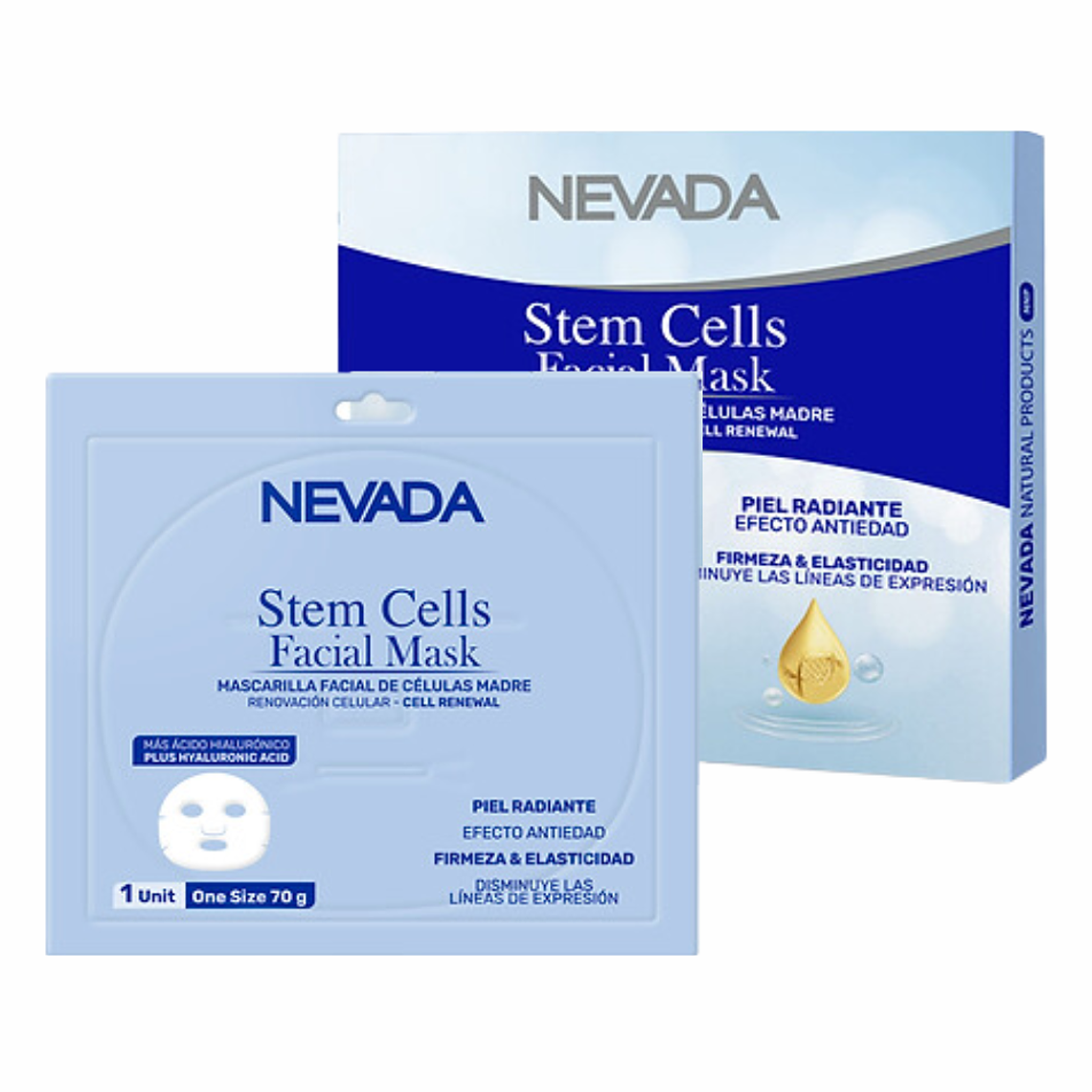 Mascarillas Faciales de Células Madres 10 Unidades Nevada 1
