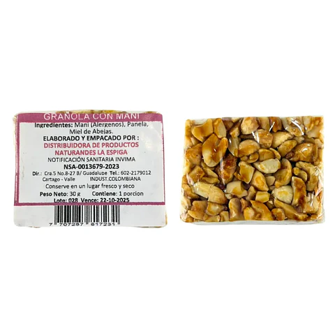 Turron de Granola con Miel de Abejas 30 gr