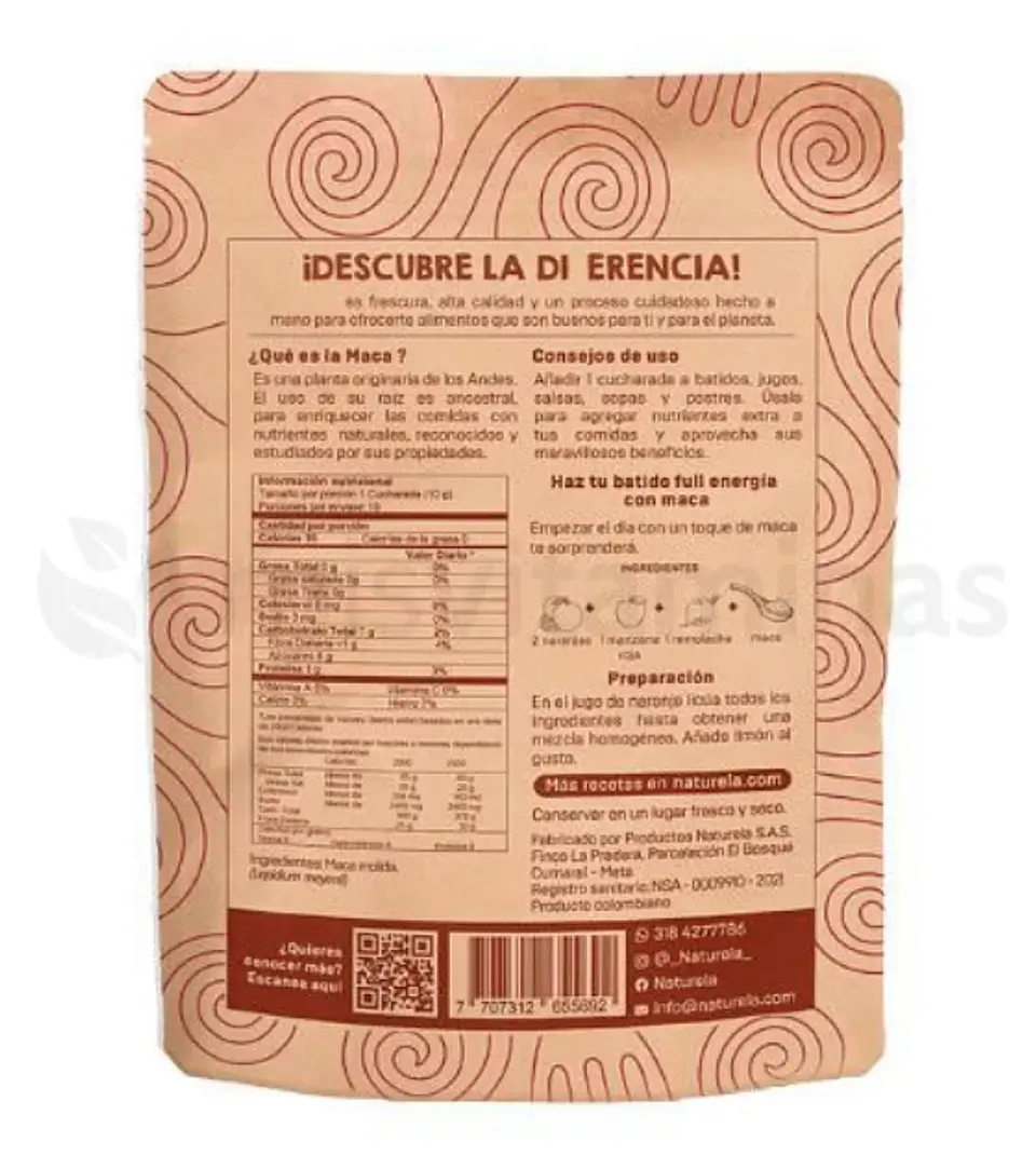 Maca en Polvo Naturela 100 gramos 2