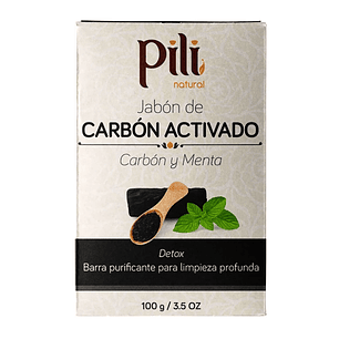 Jabón de Carbón Activado con Menta 100 g Pili Natural