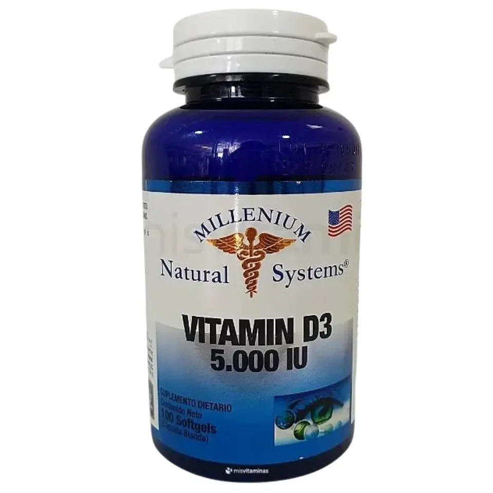 Vitamina D3 5000 IU Natural Systems 100 Softgels 1