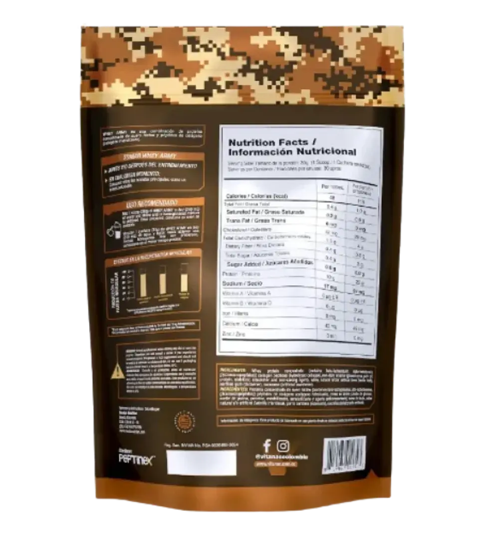Whey army 2 libras Vainila Vitanas Proteina  2