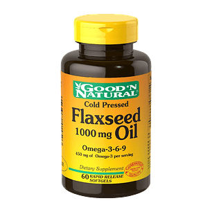 Flaxseed 1000 mg Oil Omega 3-6-9 60 Cápsulas Good'N Natural