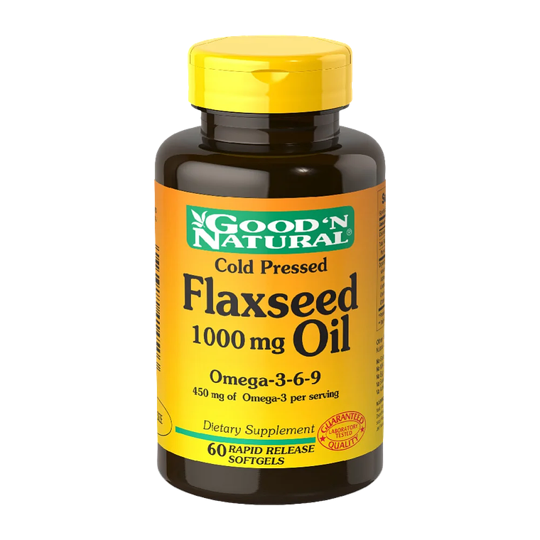 Flaxseed 1000 mg Oil Omega 3-6-9 60 Cápsulas Good'N Natural 1
