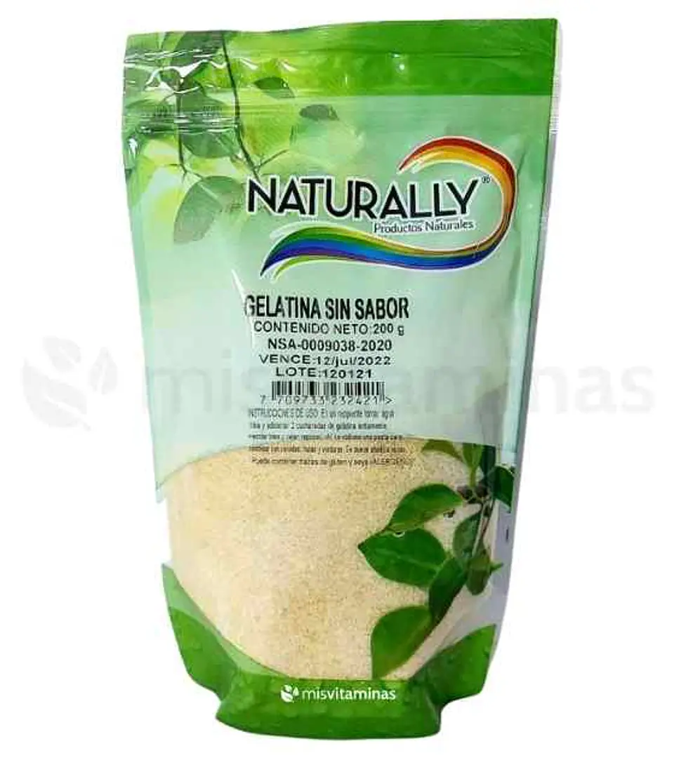 Gelatina Sin Sabor 200 gramos Naturally  1