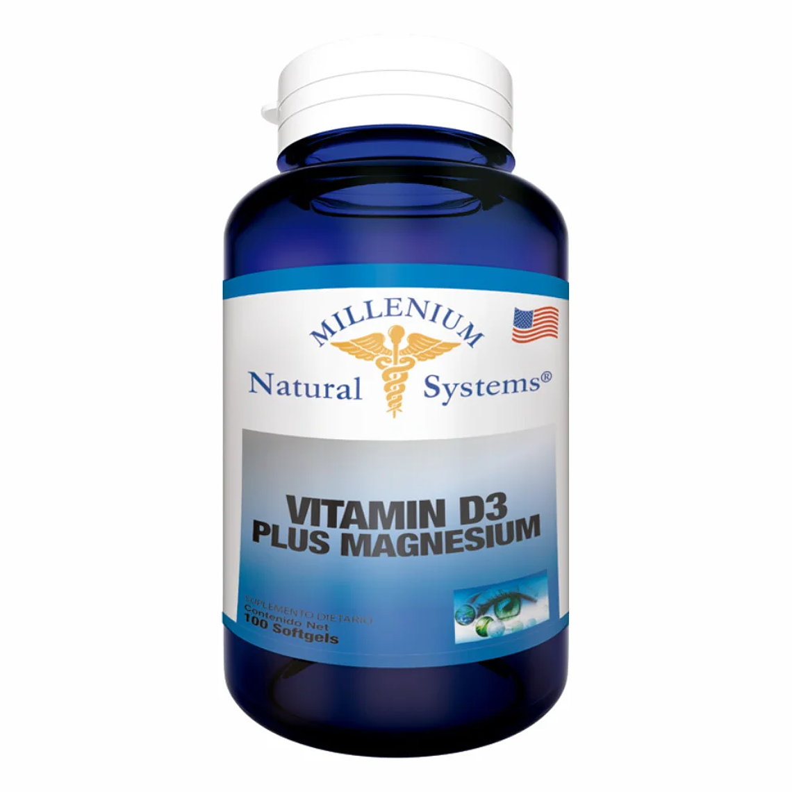 Vitamina D3 Plus Magnesio 100 Softgels Natural system  1