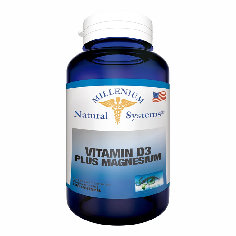 Vitamina D3 Plus Magnesio 100 Softgels Natural system  1