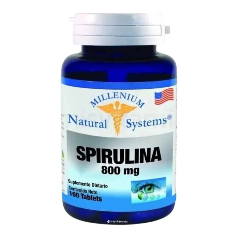 Spirulina 800 mg 100 Tabletas Millenium Natural Systems  1
