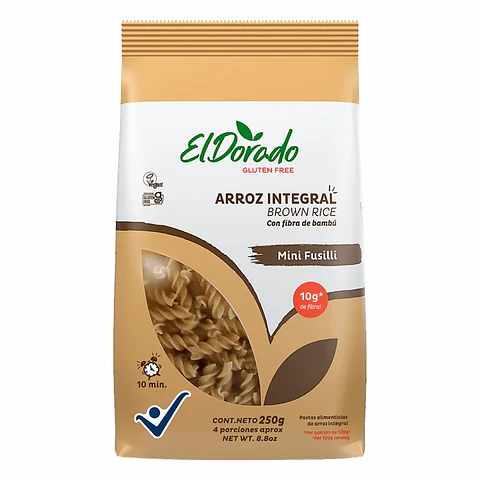 Pasta de Arroz Integral Mini Fusilli 250 g El Dorado