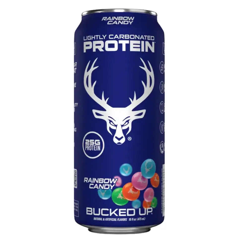 Bebida de Proteína Carbonatada Rainbow Candy 473ml BuckedUp 1