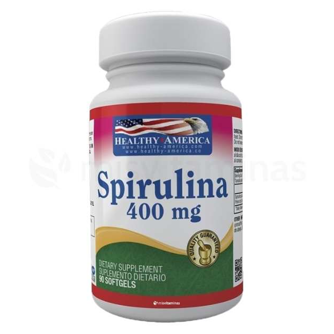 Spirulina 400 mg Healthy America 90 Softgels 1