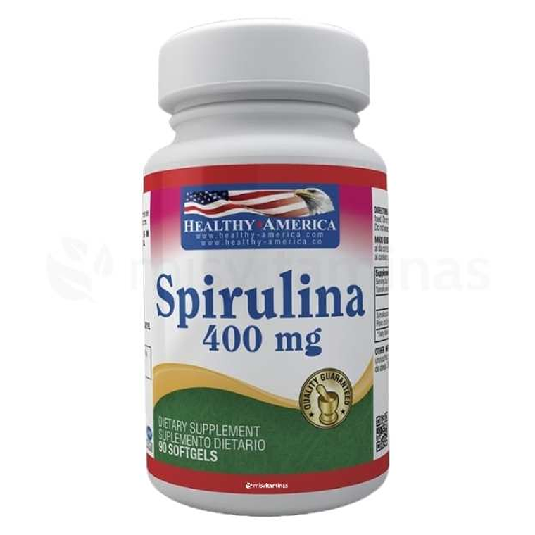 Spirulina 400 mg Healthy America 90 Softgels 1