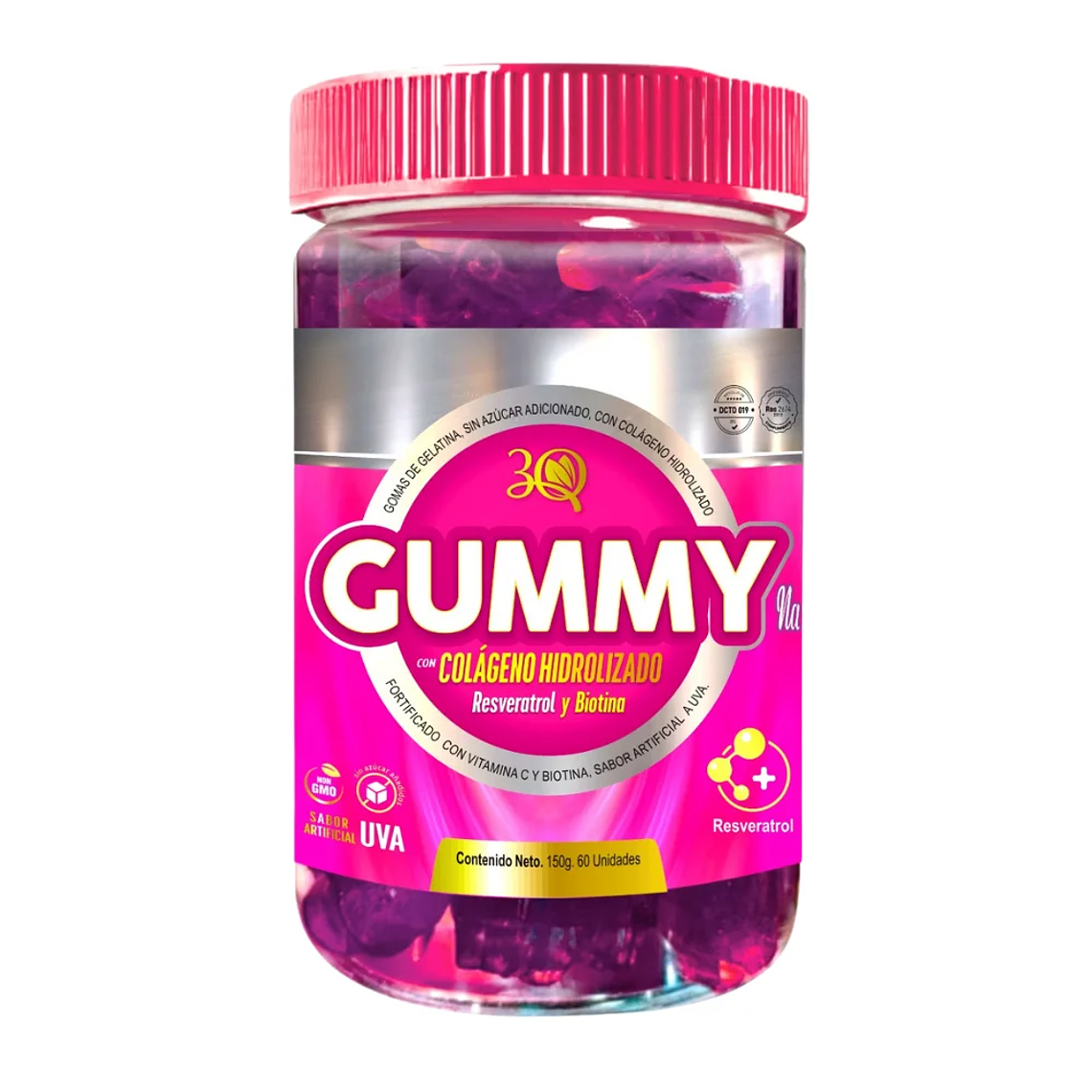 Gummy Colágeno Resveratrol y Biotina 60 Gomas 3Q 1