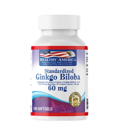 Ginkgo Biloba 60 mg 100 softgels Healthy America