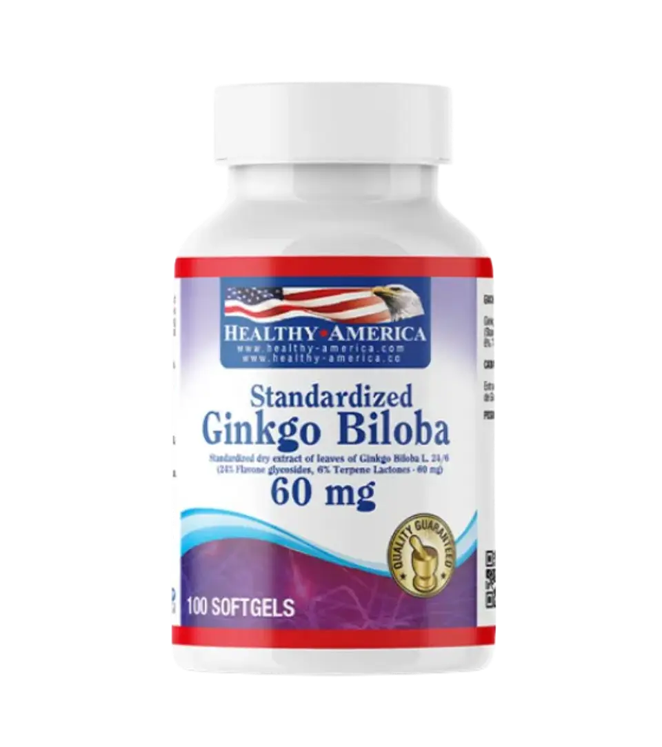 Ginkgo Biloba 60 mg 100 softgels Healthy America 1