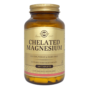 Chelated Magnesium Glicinato 100 Tabletas Solgar