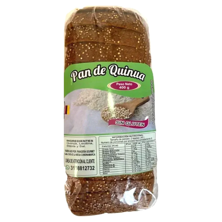 Pan de Quinua Sin Gluten Tajado 400 gramos Panaderia Gourmet 1