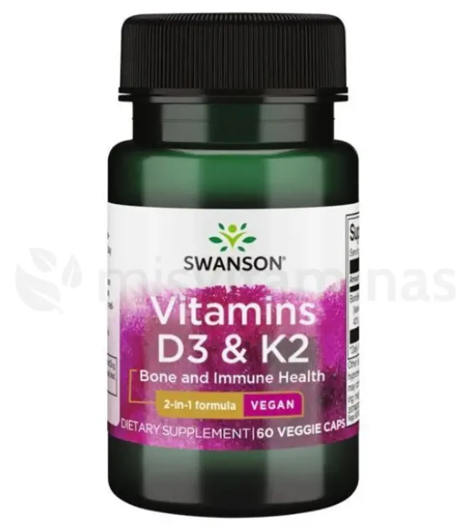 Vitamins D3 K2 Swanson 60 Cápsulas 1