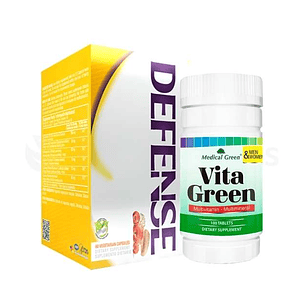 Combo Para Subir Defensas Defense 60 Cápsulas y Vita Green 100 Tabletas