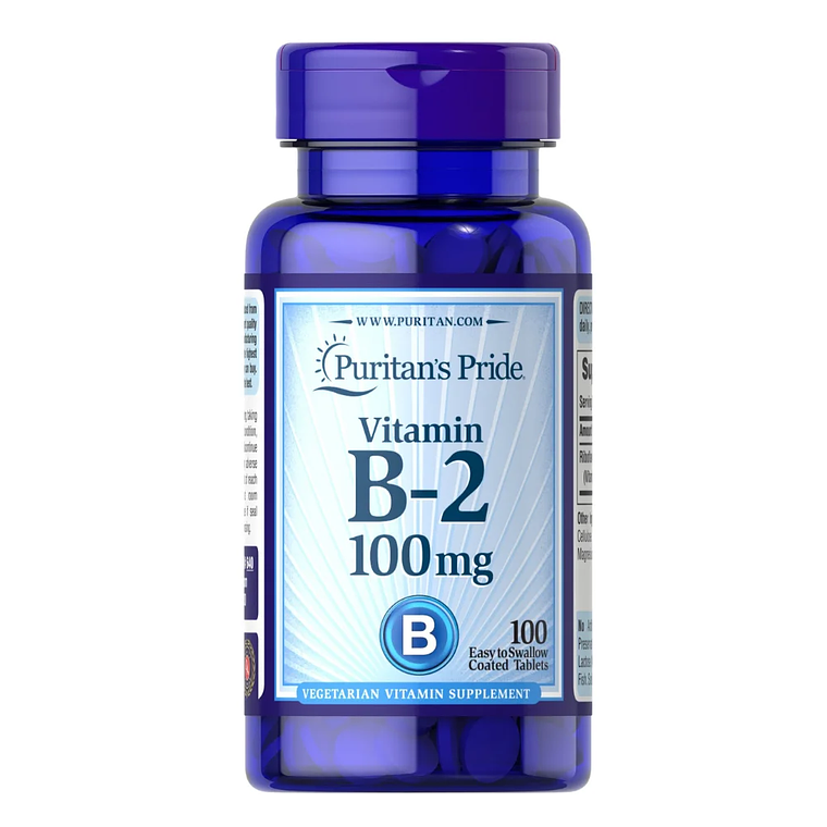 Vitamin B-2 100 mg 100 Tabletas Puritan's Pride 1