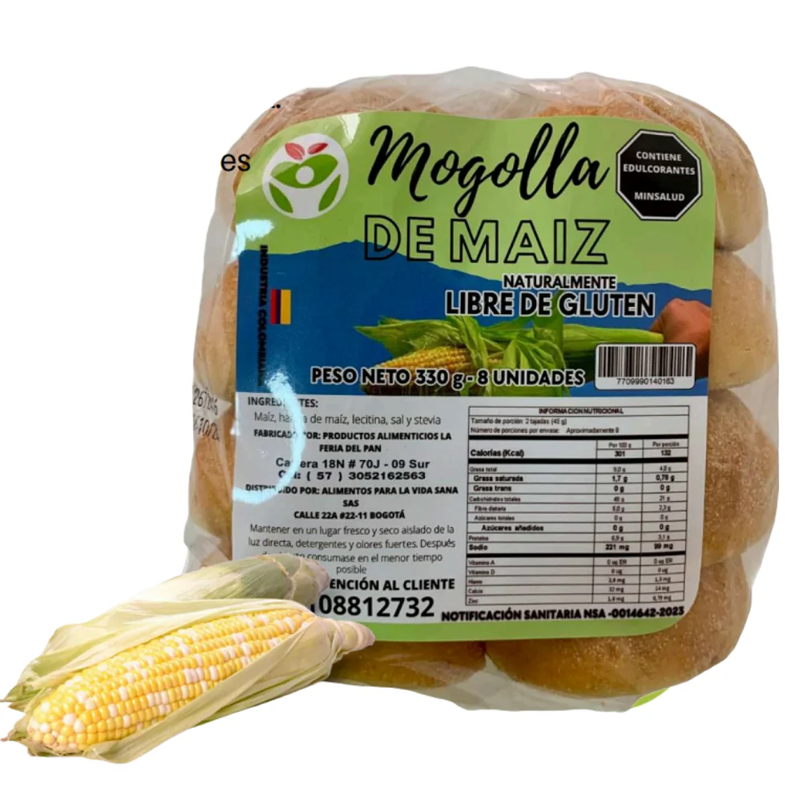 Mogolla de Maiz 8 unidades Pan libre de Gluten 1