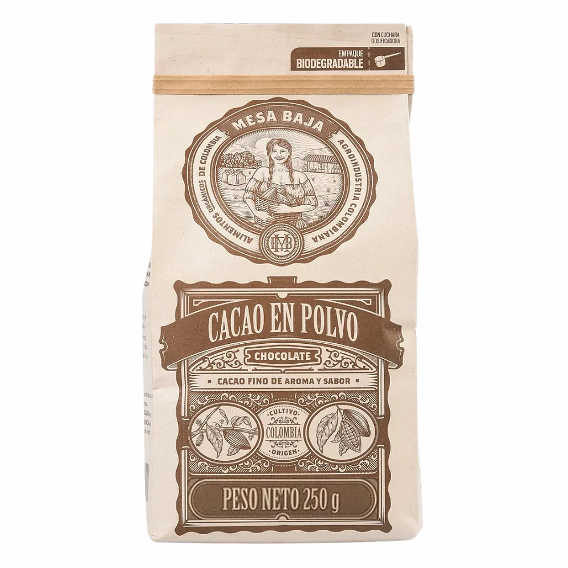 Cacao en Polvo Natural 250 g Mesa Baja 1