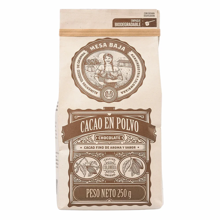 Cacao en Polvo Natural 250 g Mesa Baja 1