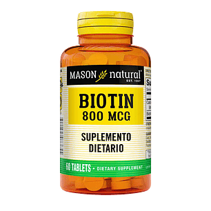 Biotin 800 mcg 60 Tabletas Mason Natural 