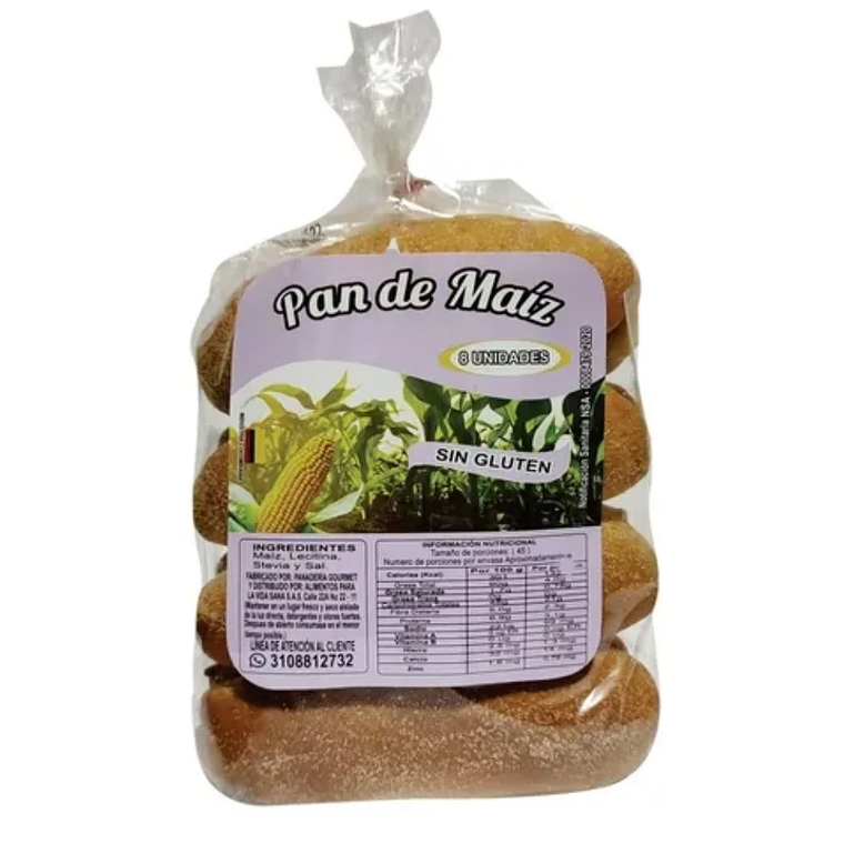 Pan de Maíz Sin Gluten 8 unidades  1