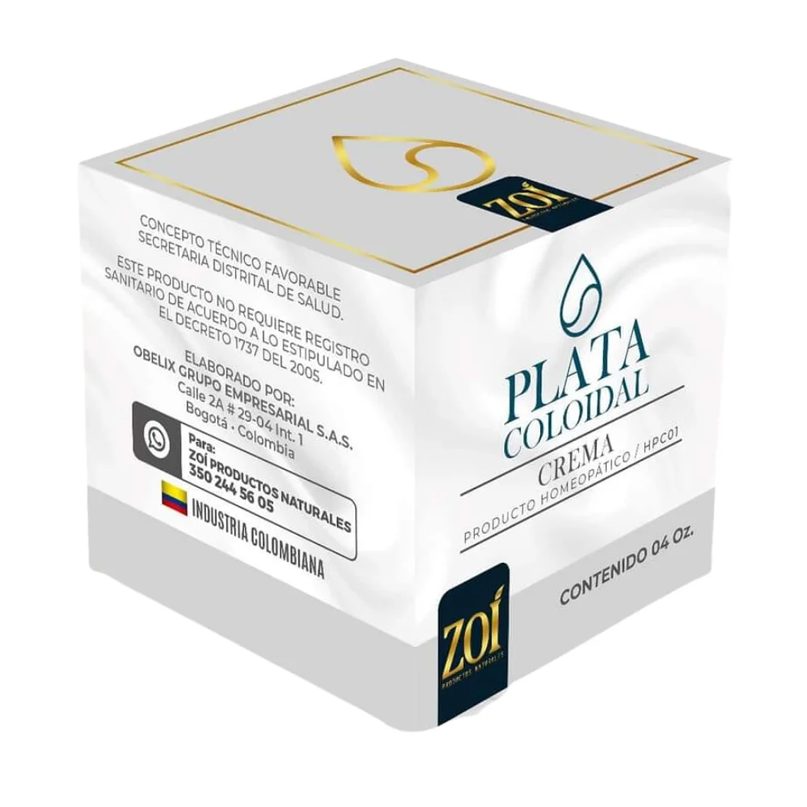 Plata Coloidal Crema 60 gr Zoí 1