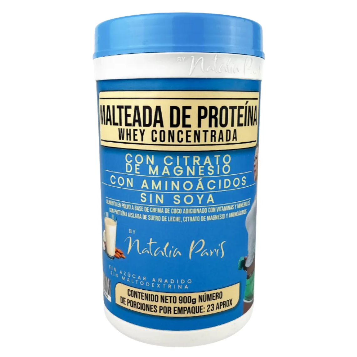 Malteada de Proteína Whey concentrada con citrato de Magnesio By Natalia Paris 900 gr 1