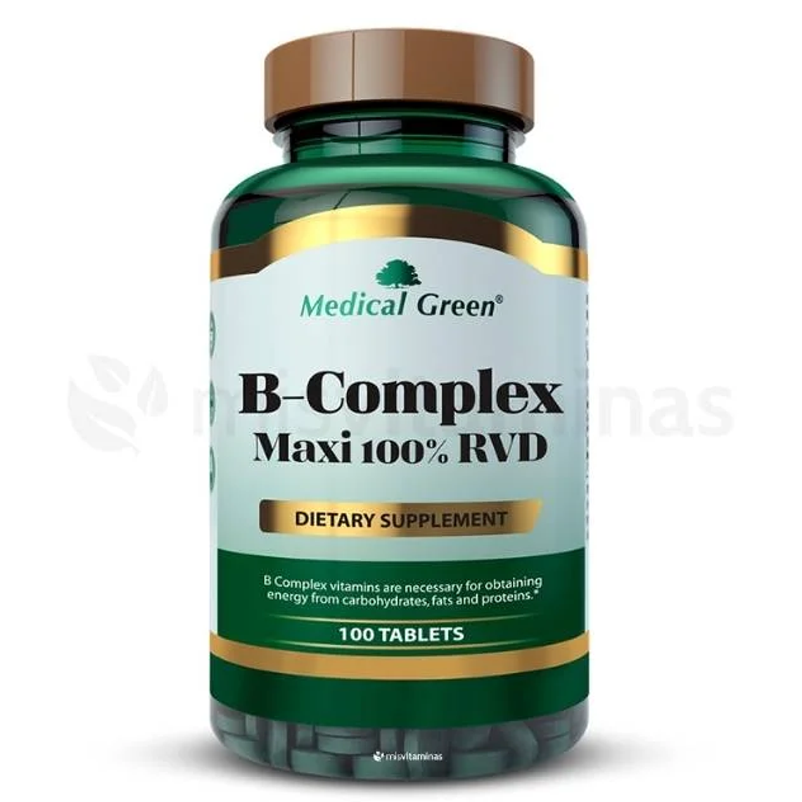 B-Complex Maxi 100% Medical Green 100 Tabletas 1