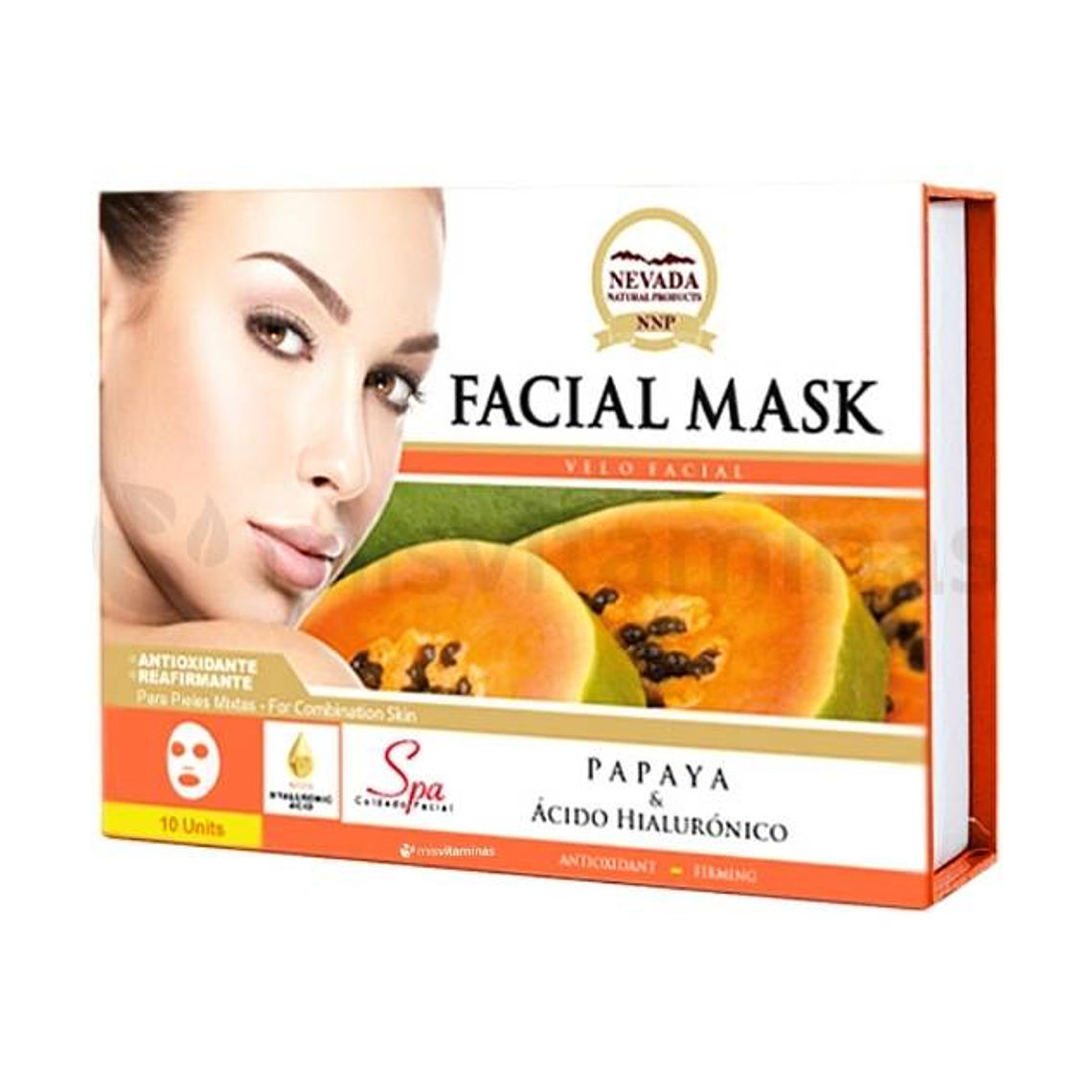 Mascarilla Facial Papaya Caja 10 Unidades Nevada 1
