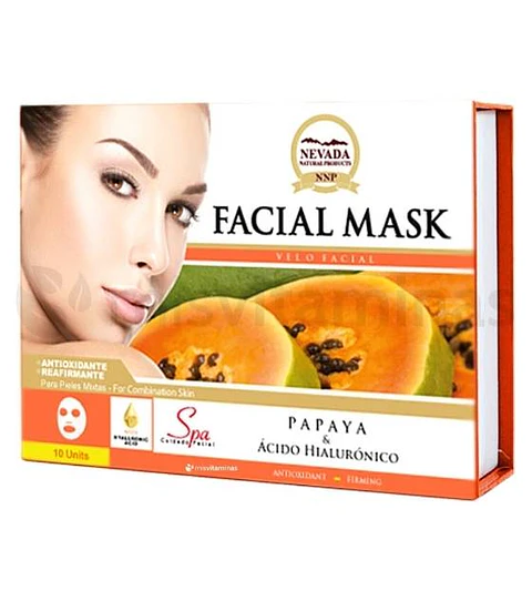 Mascarilla Facial Papaya Caja 10 Unidades Nevada