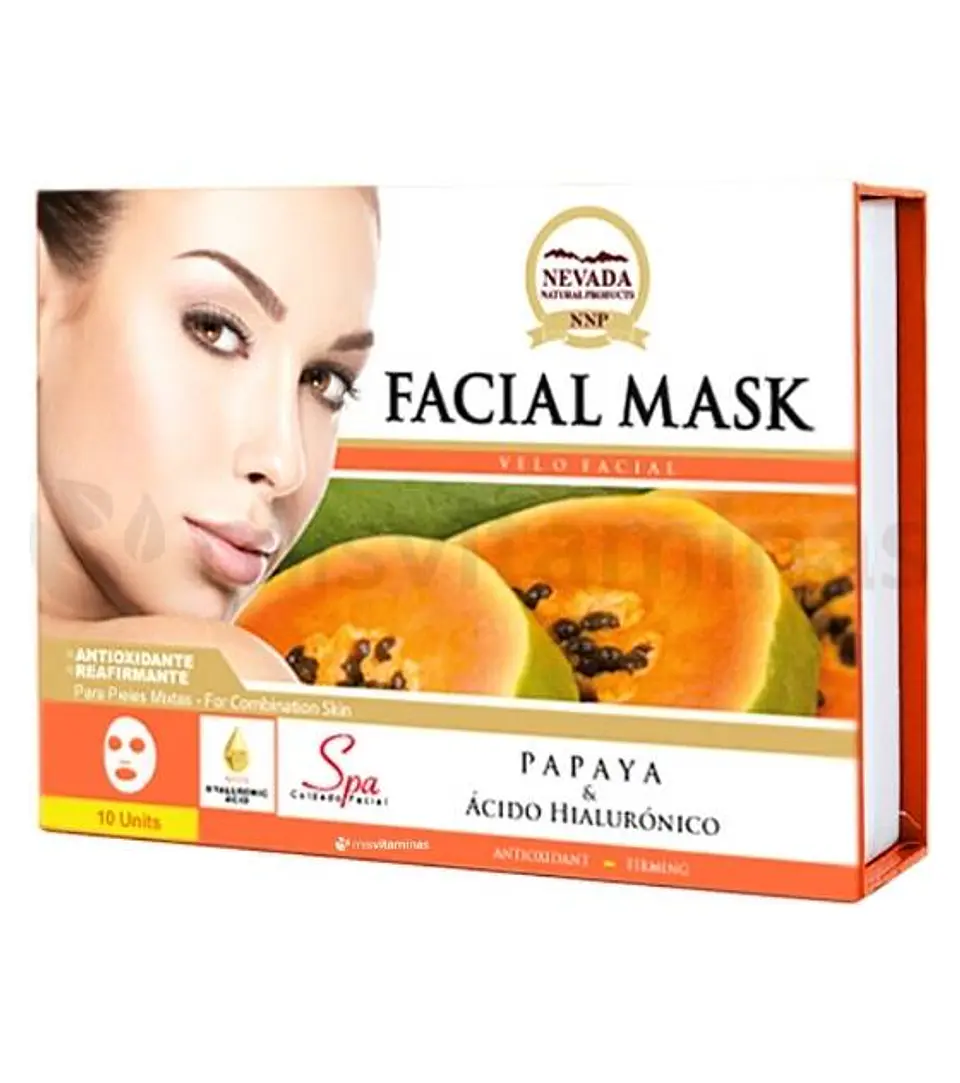 Mascarilla Facial Papaya Caja 10 Unidades Nevada 1