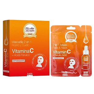 Mascarilla Rostro y Cuello Vitamina C 5 Unidades Nevada