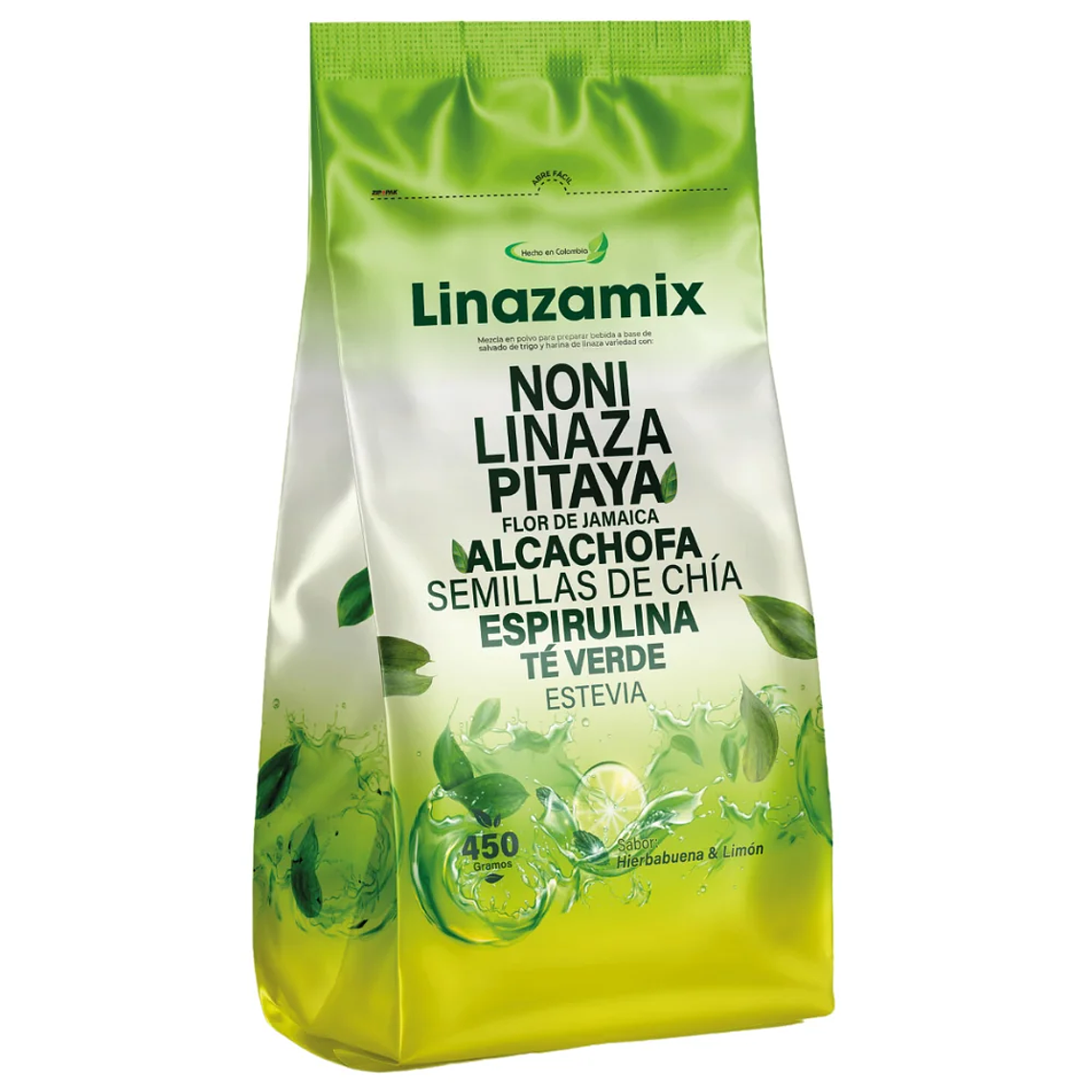Linazamix 450 gramos Hierbabuena y Limón Fibra Colon Cleanser  1