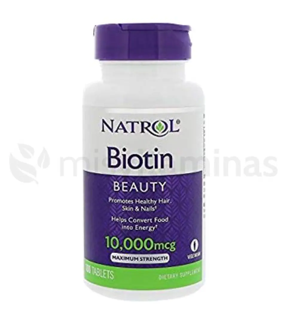 Biotin 10000 mcg Natrol 100 Tabletas Crece Pelo  1