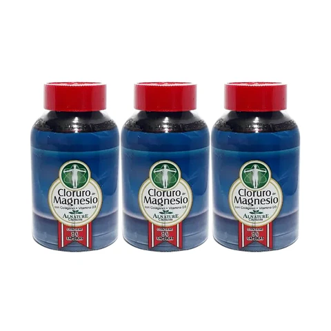Combo Cloruro de Magnesio con Colageno y Vitamina D3 por 3 Unidades