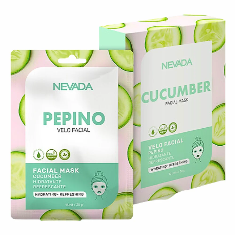 Mascarilla Facial Pepino Caja 10 Unidades Nevada 1