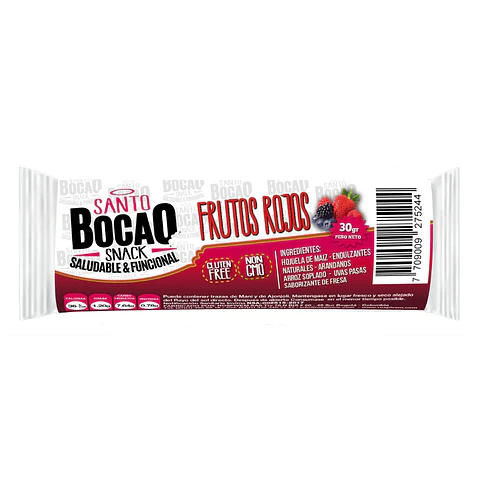 Barra de Frutos Rojos Paquete 8 Unidades Santo Bocao