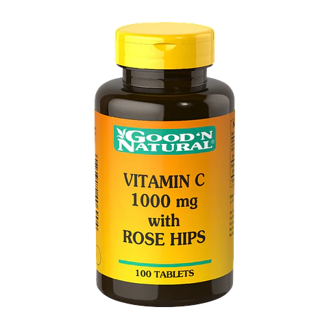Vitamina C 1000 mg with Rose Hips 100 Tabletas Good'N Natural