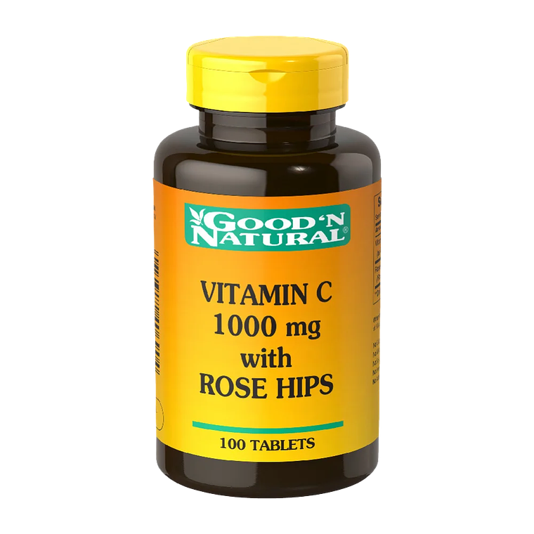 Vitamina C 1000 mg with Rose Hips 100 Tabletas Good'N Natural 1