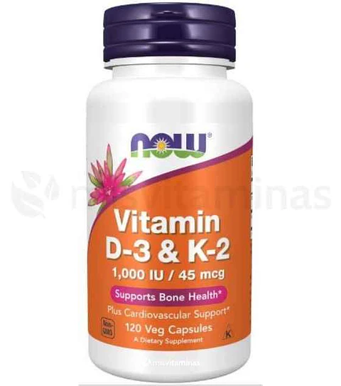 Vitamina D3 & K2 1000 mg / 45 mcg Now 